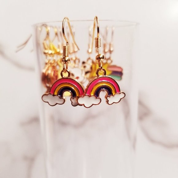 Rainbow W/ Cloud Charm Earrings - Picture 3 of 6